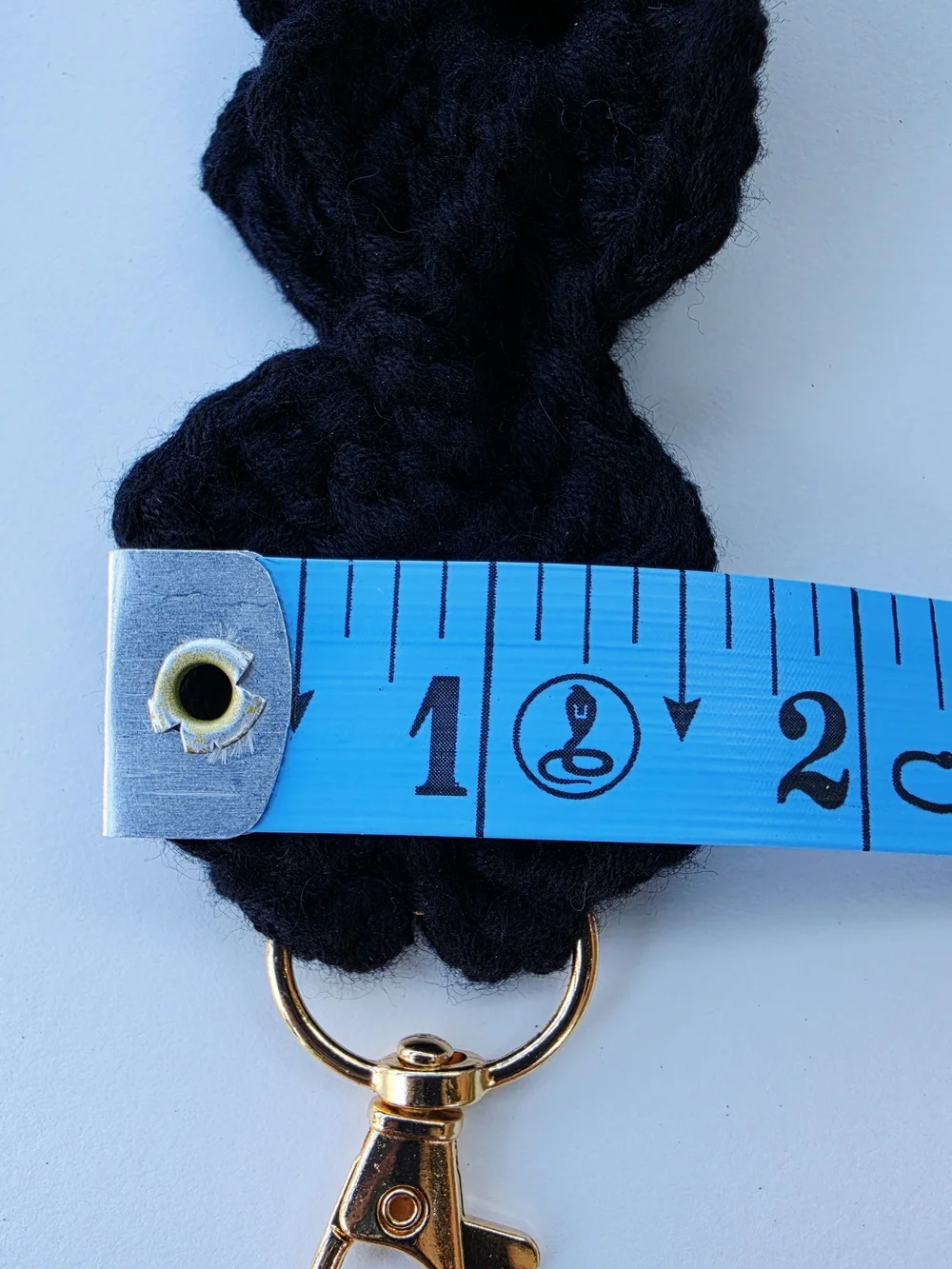 Crocheted ID Lanyard Keychain Strap - flower chain - 100% cotton upcycled yarn